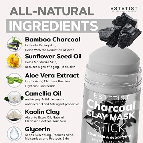 Charcoal Clay Mask Stick Set Purifying Face Mask Deep Pore Cleanser Blackhead Remover Detoxify Blemished Skin Oil Control and Balance Anti-Acne Treatment Skin Care for All Skin Types Gift Pack of 3 freeshipping - ESTETIST LLC