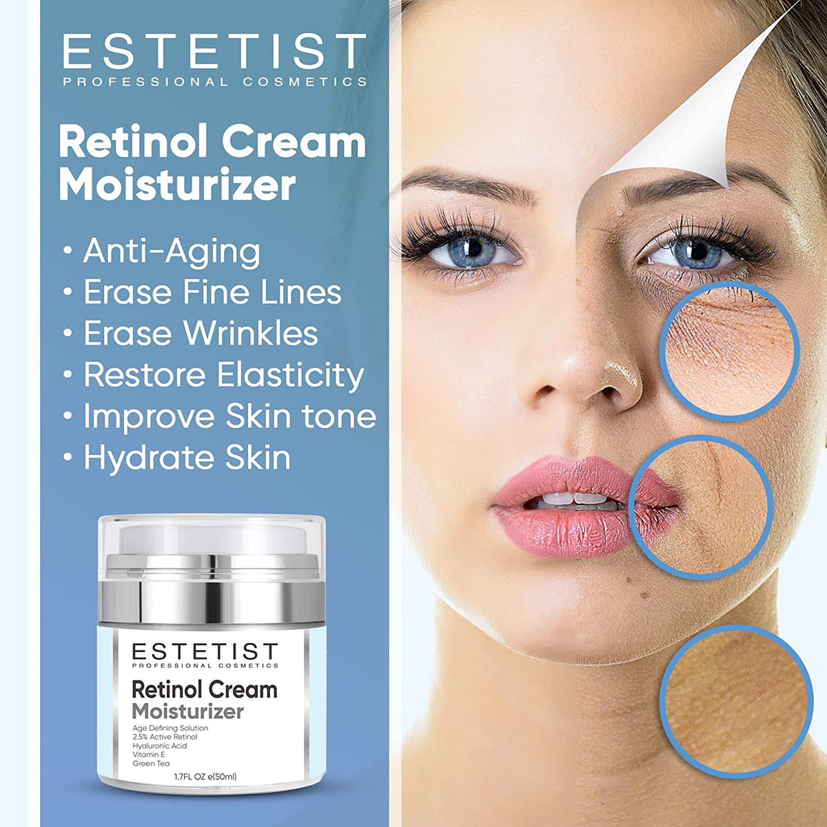 Organic Retinol Cream - Anti Aging And Fine Lines Treatment freeshipping - ESTETIST LLC