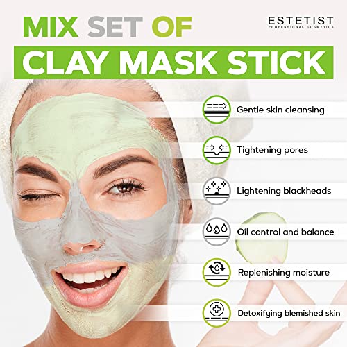 Green Tea Avocado Charcoal Clay Mask Stick Set Purifying Face Mask Replenishing Moisture Deep Pore Cleanser Blackhead Remover Anti-Acne Treatment Skin Care All Skin Types Gift for Women Pack of 3 freeshipping - ESTETIST LLC