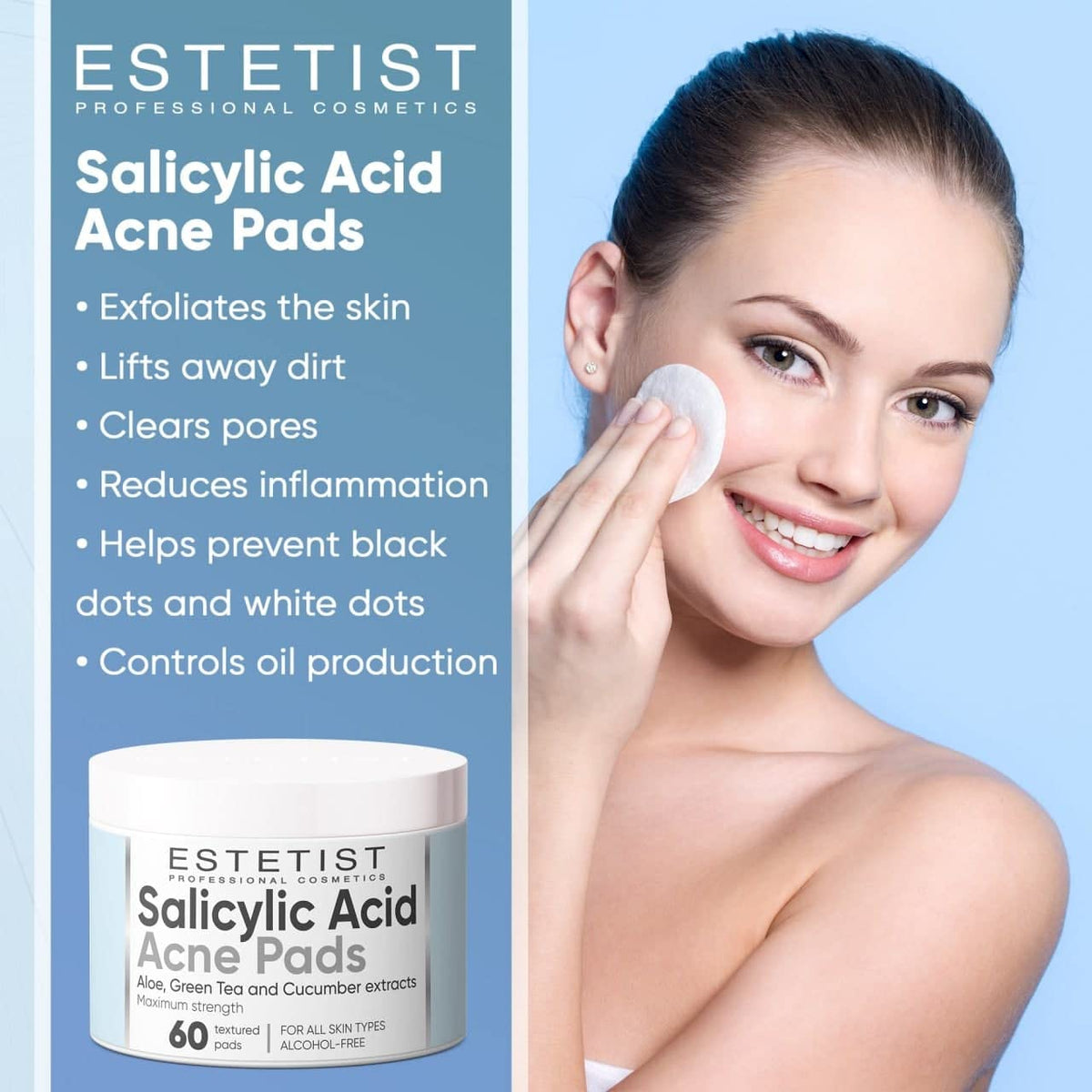 Salicylic Acid Acne Pads - Daily Skin Care Treatment freeshipping - ESTETIST LLC
