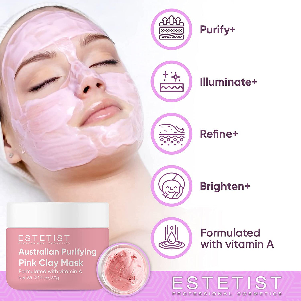 Australian Purifying Pink Clay Mask - Blackhead Remover freeshipping - ESTETIST LLC