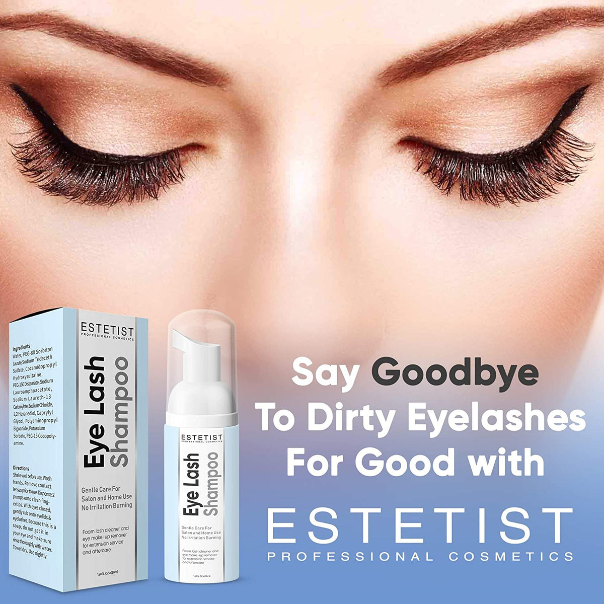 Eyelash Extension Shampoo & Brush - Lash Cleanser Kit freeshipping - ESTETIST LLC